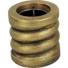 Stein Kohle Şamdan Dekoratif Mumluk Altın Eskitme Şamdan Tealight ve Uzun Mum Uyumlu Spiral Model