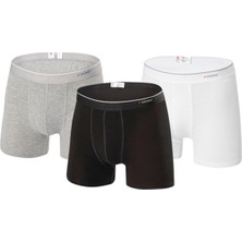 Erdem İç Giyim Siyah Beyaz Gri Erdem Iç Giyim 3'lü Basic Boxer