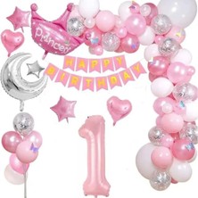 Çıtı Pıtı Store Çıtıpıtıstore Pembe 1 Yaş Doğum Günü Balon Seti
