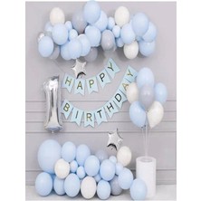 Çıtı Pıtı Store Doğum Günü Seti Mavi Balon Zinciri