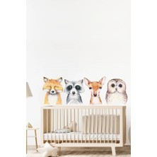 Kt Grup Oda Arkadaşlarım Muhteşem Sulu Boya Hayvanlar Çocuk Odası Duvar Sticker Seti