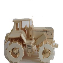 What For Tractor 3D Ahşap Boyanabilir Puzzle Maket Traktör 79 Parça