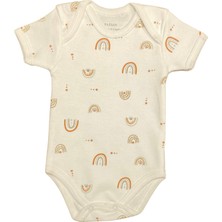 Renkli Puset Penye Bebek Kısa Kollu Body Zıbın Gökkuşağı