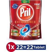 Pril Excellence 4 Ü 1 Arada 44 Kapsül ( 2 x 22'li Paket)