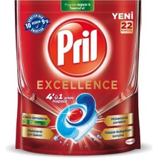 Pril Excellence 4 Ü 1 Arada 44 Kapsül ( 2 x 22'li Paket)