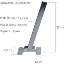 Eym 4 Adet Sofra Ayağı Yer Sofrası Için Metal Katlanır Ayak 25 cm