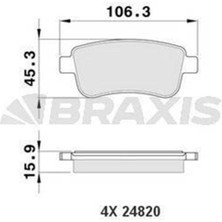 Arka Fren Balatası Clıo 5 Fluence Megane 3 4  Grand Scenıc Otomatık El Freni Braxıs AA0087