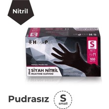 Has-pet Haspet Siyah Nitril Eldiven Small 100'lü (2 Paket)