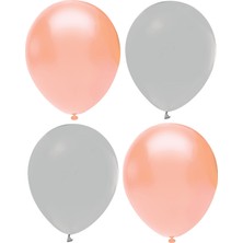 Hknys Somon Makaron  ve Gri Renk Karışık Lateks  Pastel BALON70 Adet + Balon Zinciri Hediyeli