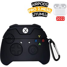 Ewec Airpods Pro 2. Nesil Uyumlu Xbox Oyun Konsolu Figürlü Kopçalı Silikon Kulaklık Kılıfı