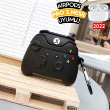 Ewec Airpods Pro 2. Nesil Uyumlu Xbox Oyun Konsolu Figürlü Kopçalı Silikon Kulaklık Kılıfı