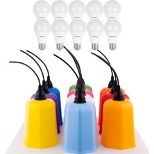 Thorqtech LED Ampul Beyaz Renk 9 Watt Tasarruflu 10 Lu Paket Bahçe Ağaç Fenerleri Için Uygundur