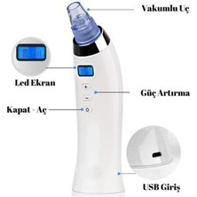 Evden Çarşı Profesyonel LED Ekran Şarjlı Vakum Siyah Nokta Temizleyici Siyah Nokta Temizleme Aleti