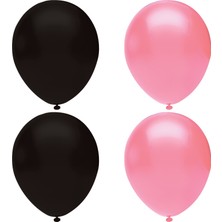 Hknys Siyah -Pempe  Pastel Lateks Balon Helyum Uyumlu-10 Adet