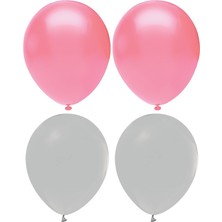 Hknys Pempe Soft   ve Gri Renk Karışık Lateks  Pastel Balon 25 Adet
