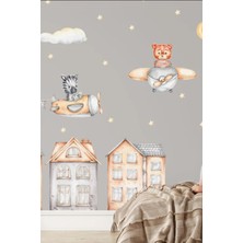 Duende Sticker Duende Sticker- Gökyüzü Şehiri Dekoratif Çocuk Odası Duvar Stickerı