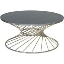 Bengi Ticaret Orta Sehpa Brc Rivoli  Model Siyah Düz Cam Metal Transmisyon Gold Renk Kaplama Ayak El Yapım