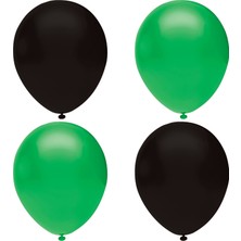 Hknys Siyah Koyu Yeşil Pastel  Balon -75 Adet  Balon Zinciri ve Pompası Hediye