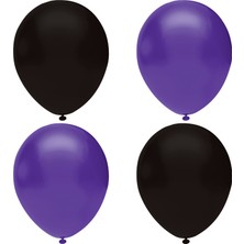 Hknys Siyah Mor  Pastel Lateks Balon -75 Adet  Balon Zinciri ve Pompası Hediye