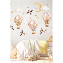 Duende Sticker -Pembe Gökyüzü Safarisi Dekoratif Çocuk Odası Stickerı