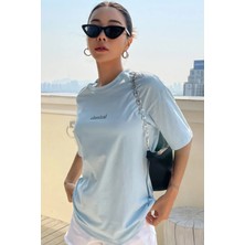 Modagen  Bebe Mavisi Classical Baskılı Oversize T-Shirt