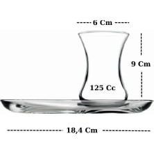 Paşabahçe Incebelli Çay Seti 4 Parça (2 Bardak & 2 Tabak)