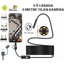 Yoosee Çift Lens & Çift LED 5mt USB Endoskop Yılan Kamera Boroskop