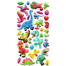Sticker Kabartmalı Stiker Defter, Planlayıcı Etiket (LIMLRA-029) - 17X9 cm - Dinazorlar