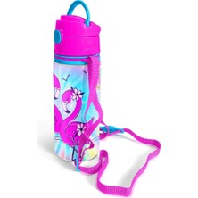 Coral High Kids Mavi Flamingo Desenli Pipetli Alüminyum Matara 600 ml 11947