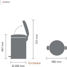 Evrekala Shop Çöp Kutusu 20 Lt Brabantia New Series