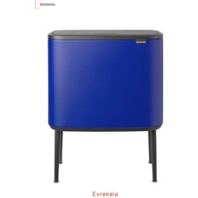 Brabantia Evrekala Shop Çöp Kutusu Brabantia Mavi Ayaklı Dokunmatik 11+23 Lt