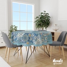 Moud's Anatolia 8 Desenli Yuvarlak Süet Dertsiz Masa Örtüsü