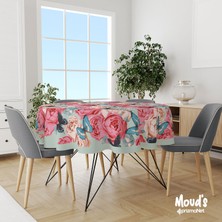 Moud's Classic Pattern 3 Desenli Yuvarlak Süet Dertsiz Masa Örtüsü