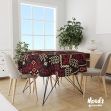 Moud's Anatolia 11 Desenli Yuvarlak Süet Dertsiz Masa Örtüsü