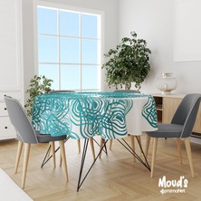 Moud's Semilo Desenli Yuvarlak Süet Dertsiz Masa Örtüsü