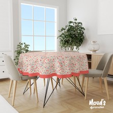 Moud's Miniso Desenli Yuvarlak Süet Dertsiz Masa Örtüsü