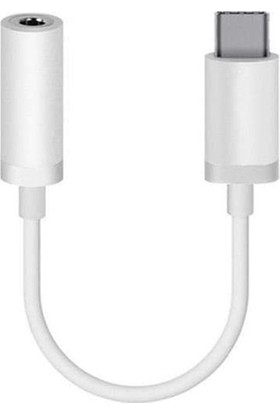 Arazon Type-C (Usb C) To 3.5mm Aux Dönüştürücü Adaptör Kulaklık Dönüştürücü Beyaz