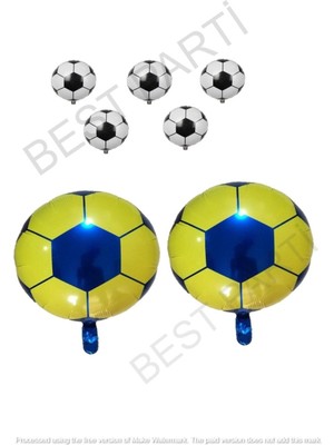 Best Parti Sarı Lacivert Futbol Topu Folyo Balon Seti