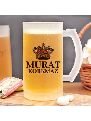 Hediyemen Kral Tacı Isme Özel Bira Bardağı