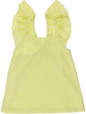 Panço Kız Çocuk Kolları Dantel Detaylı Atlet