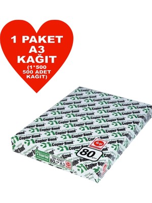 Copier Bond A3 80GR Fotokopi Kağıdı 500 Kağıt Beyaz Renk Yüksek Baskı Kalitesiyle Ofis ve Ev İçin