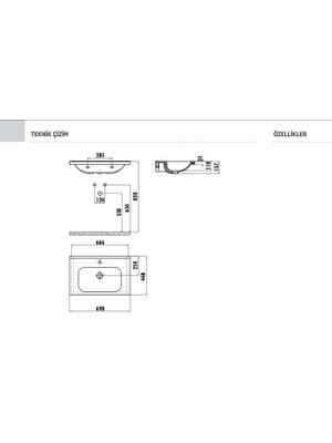 Creavit Ideal Etajer Uyumlu Lavabo 70 cm