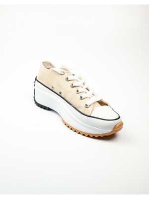 Bulldozer 231904 Bej Kalın Taban Keten Kadın Sneaker