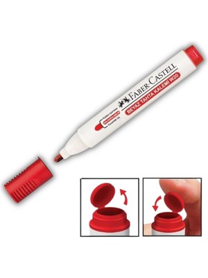 Faber-Castell Kırmızı Yazı Tahta Kalemi Doldurulabilir ve Silinebilir W-20 1 Adet Faber Yazı Tahta Kalemi