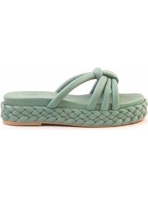 Alban Shoes Rouge Deri Kadın Terlik 3059