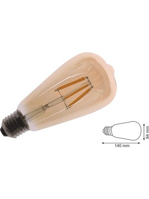 Yıldızhane Edison ST64 Flamanlı Rustik 4W LED Ampul 10'lu Dekoratif Vintage Aydınlatma