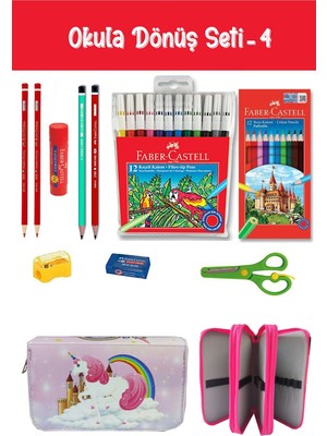 Limmy Kırtasiye Seti Unicorn Ülkesi Kalem Kutulu 11 Parça Okula Dönüş Set:4