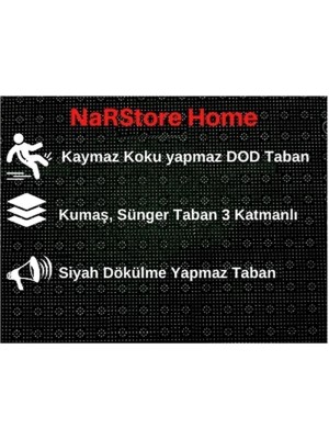 Nar Store Home Gri Kabartmalı Kaymaz Taban Yıkanabilir Kesme Yolluk Halı