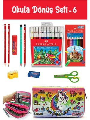 Limmy Kırtasiye Seti Tarz Cool Unicorn Pembe Kalem Kutulu 11 Parça Okula Dönüş Set:6