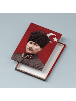 Saturndesign Mustafa Kemal Atatürk Kanvas Tablo 40X55CM Osmanlı Subay Üniforması ile Dekoratif Tablo